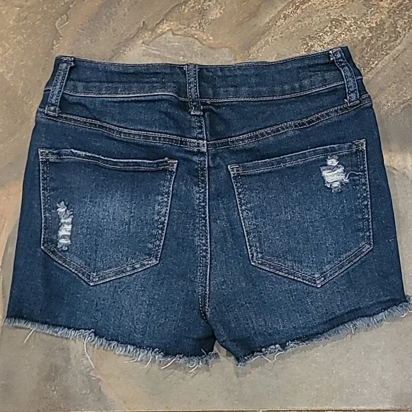 SO Brand Stretch Denim Distressed Shorts High Rise Shortie 5/27 - Picture 5 of 9